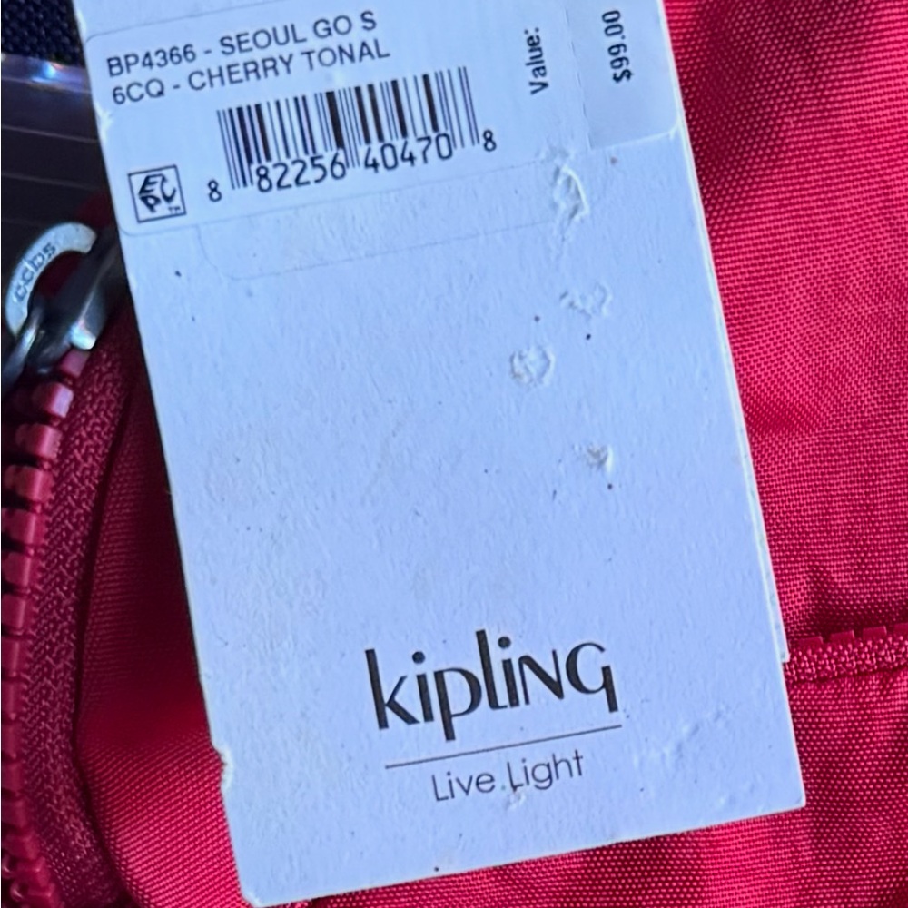 Kipling Cherry Red Backpack - image 7
